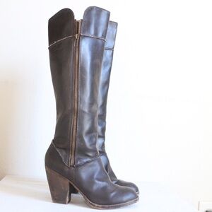 8.5 brown heeled boots